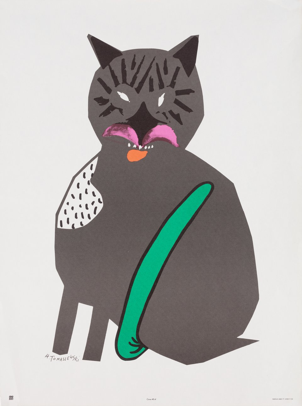 Cat Original 1970s Polish B2 Poster