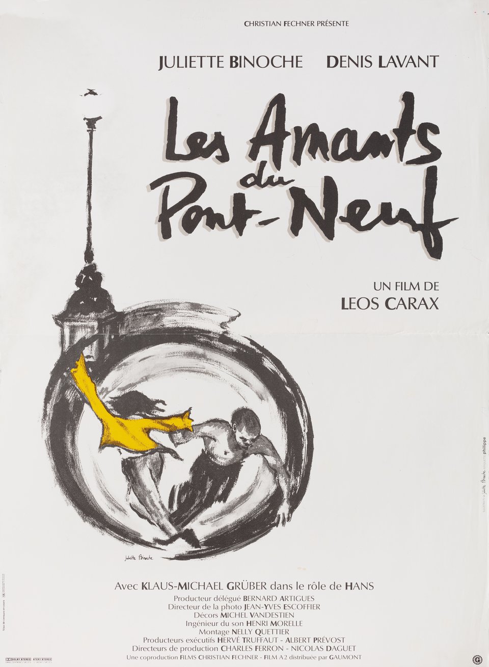 Les Amants du Pont-Neuf Original 1992 French Petite Movie Poster