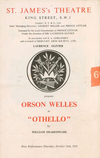 Othello Original 1951 British Program Alternate Image