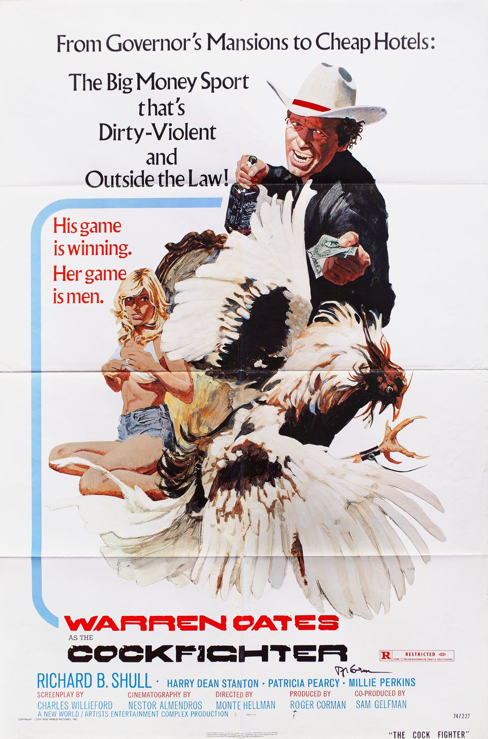 Cockfighter Original 1974 U.S. One Sheet Movie Poster