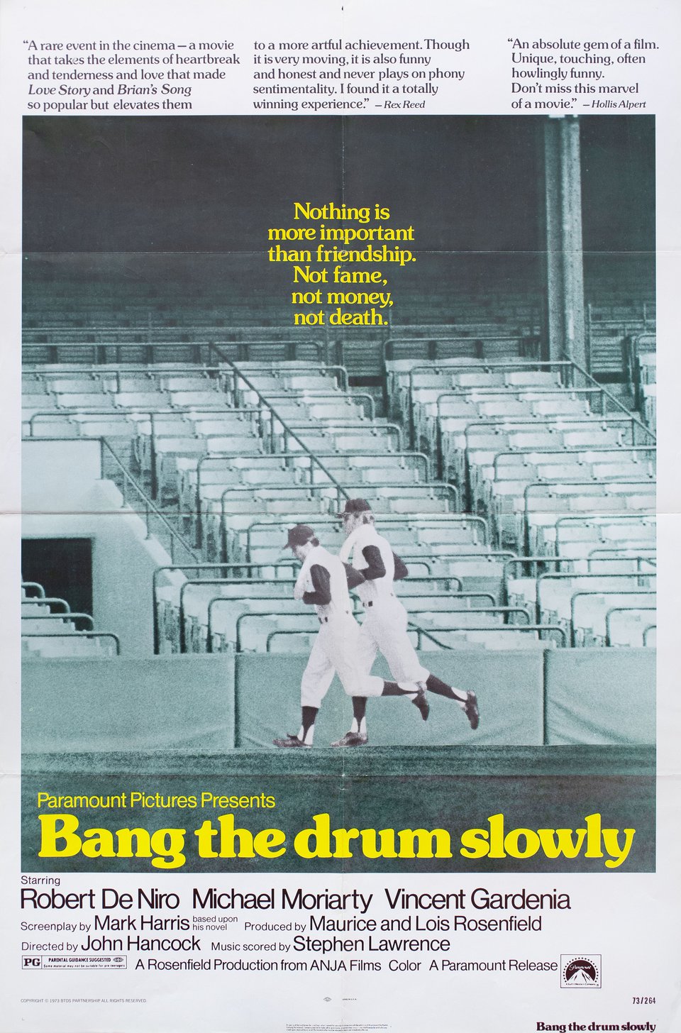 Bang the Drum Slowly Original 1973 U.S. One Sheet Movie Poster