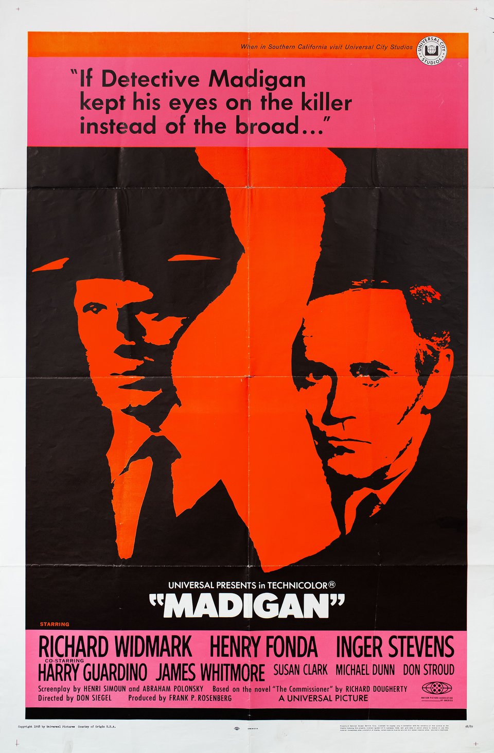 Madigan Original 1968 U.S. One Sheet Movie Poster