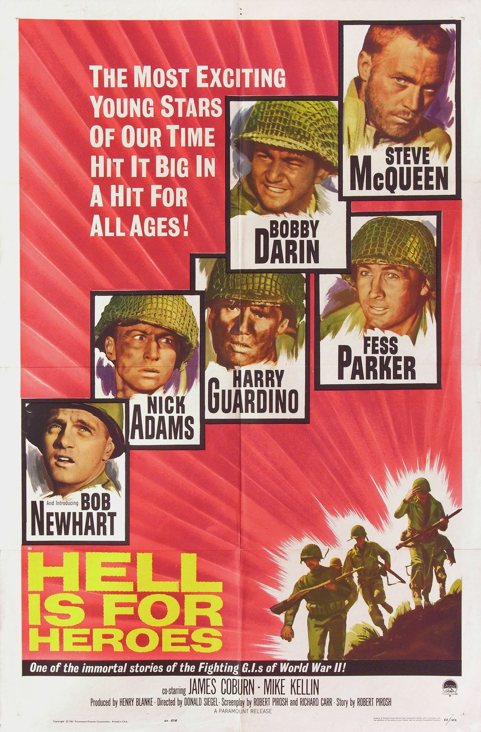 Hell Is for Heroes Original 1962 U.S. One Sheet Movie Poster