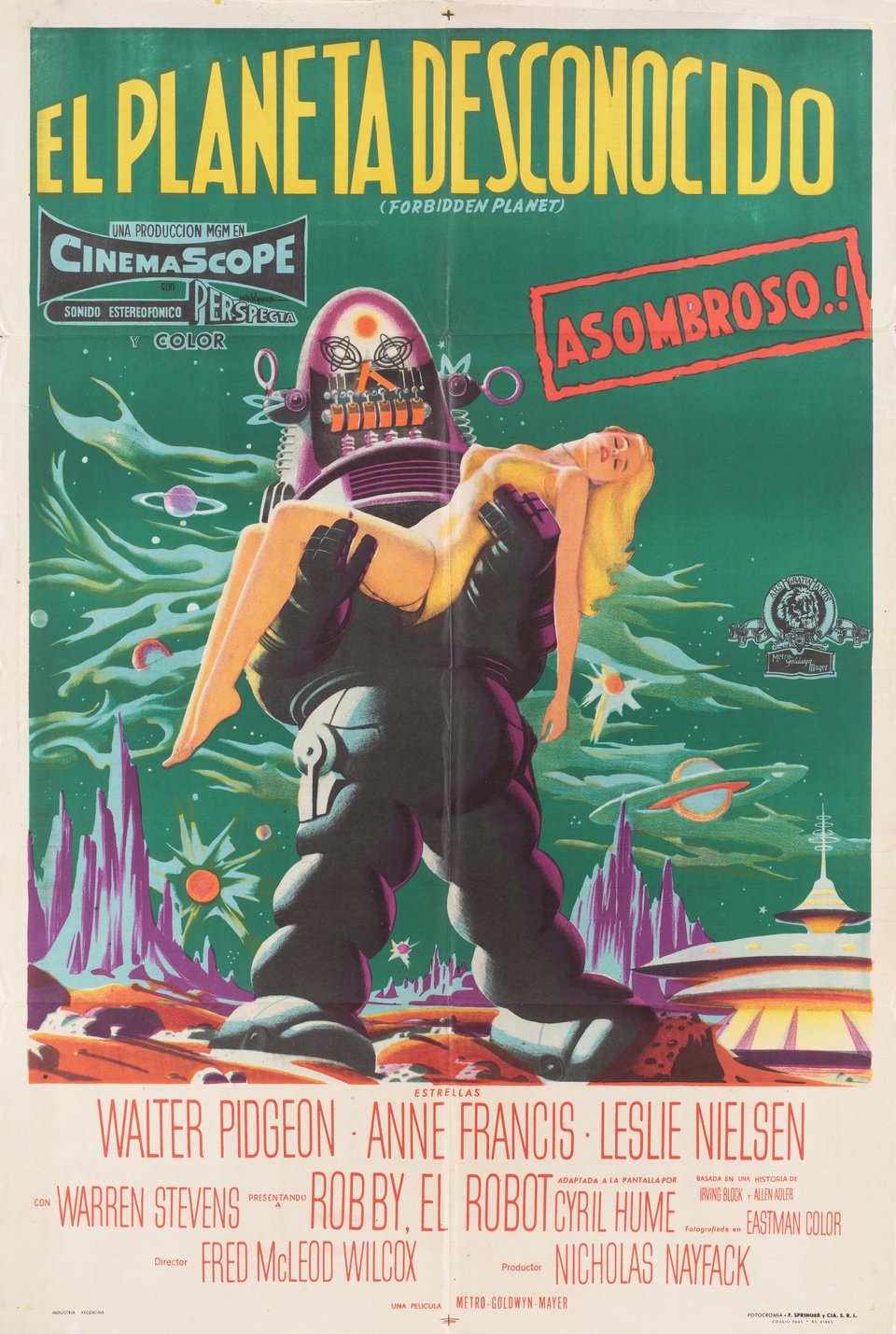 Forbidden Planet Original 1956 Argentine Movie Poster