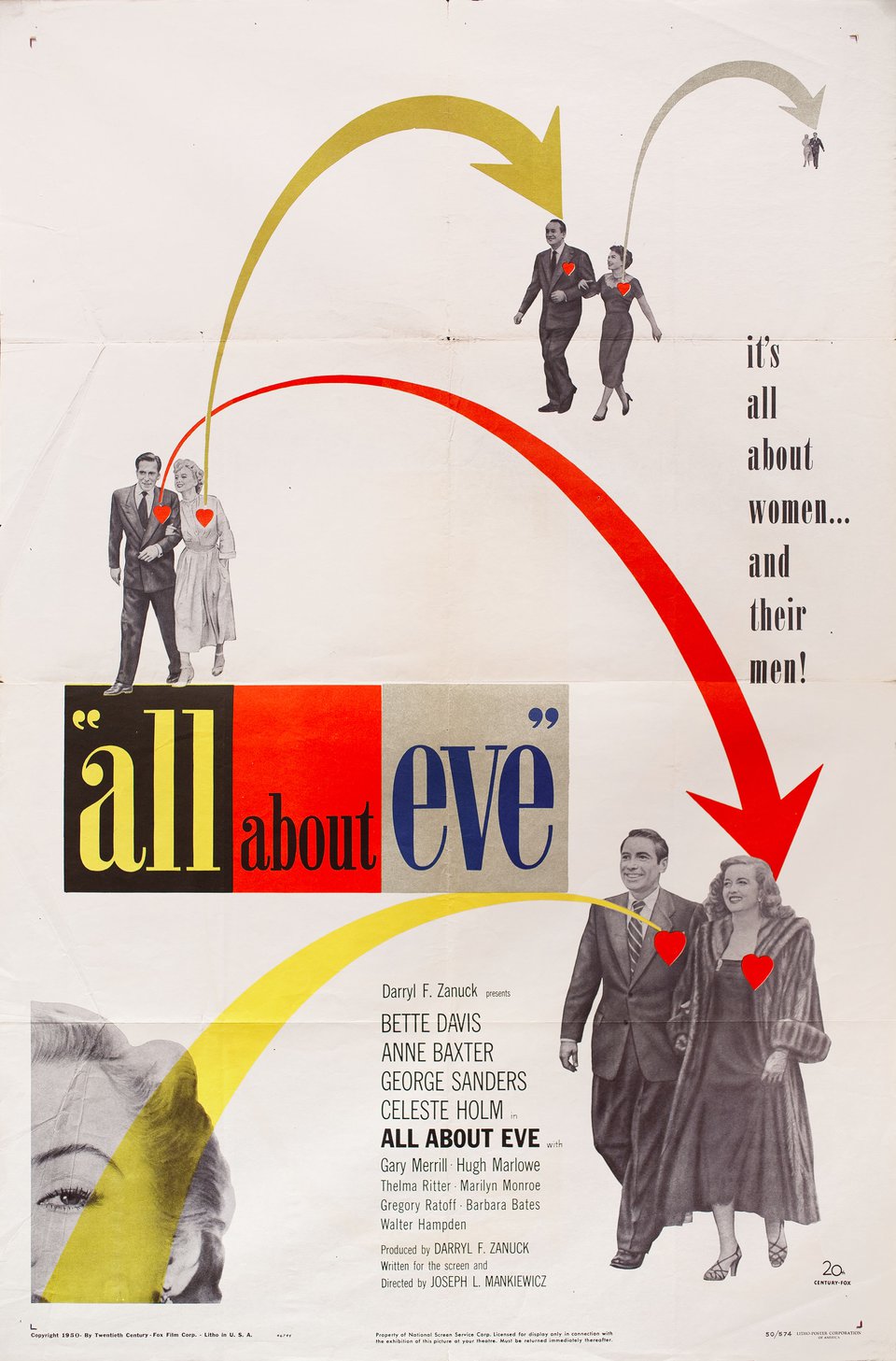 All About Eve Original 1950 U.S. One Sheet Movie Poster