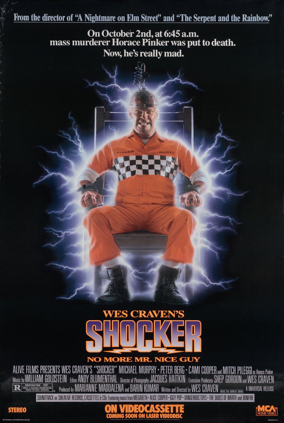 Shocker Original 1989 U.S. One Sheet Movie Poster