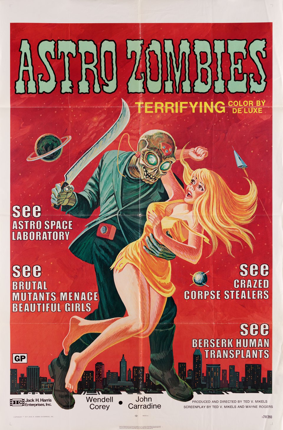The Astro-Zombies Original R1971 U.S. One Sheet Movie Poster