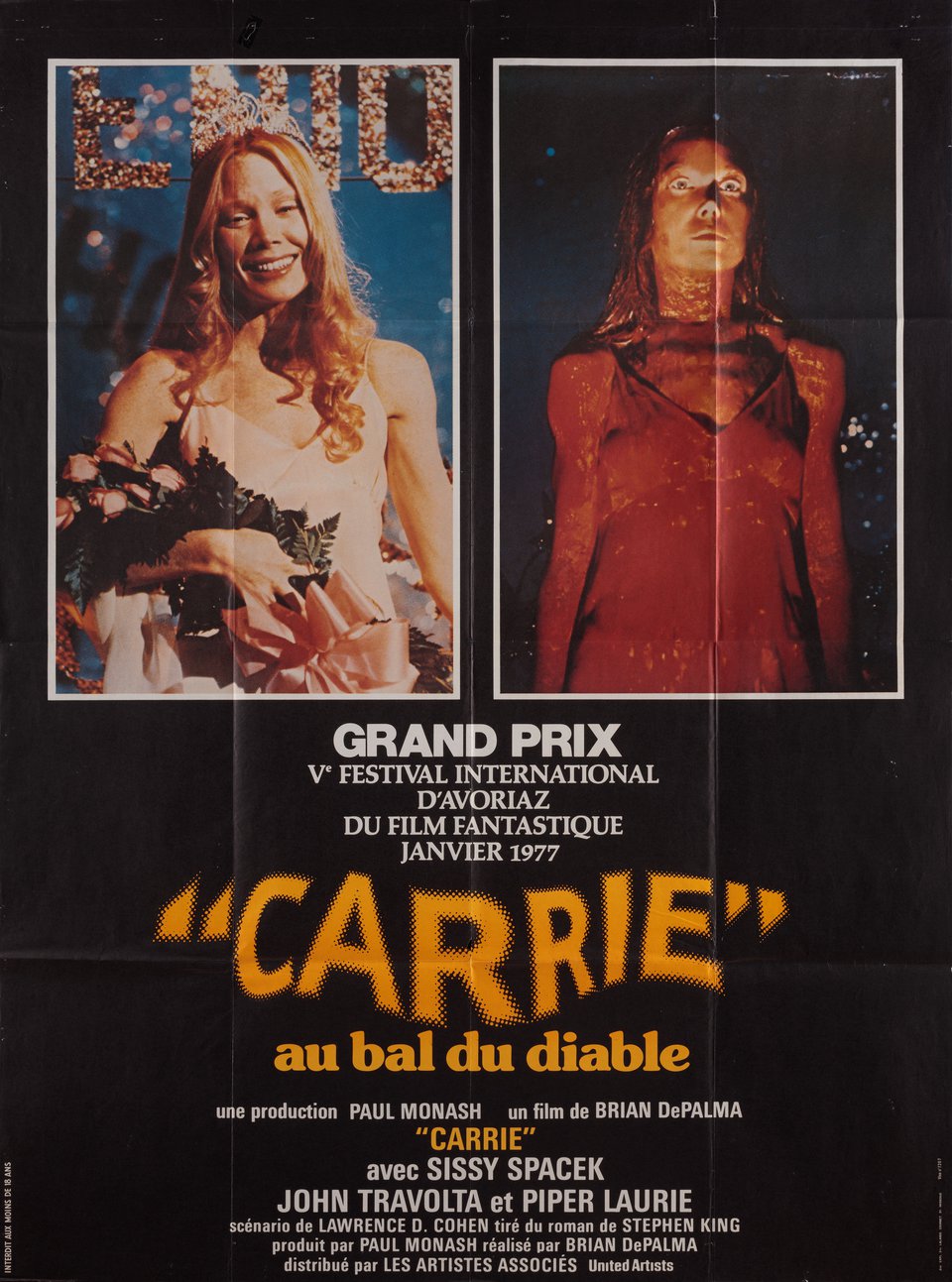Carrie Original 1976 French Grande Movie Poster