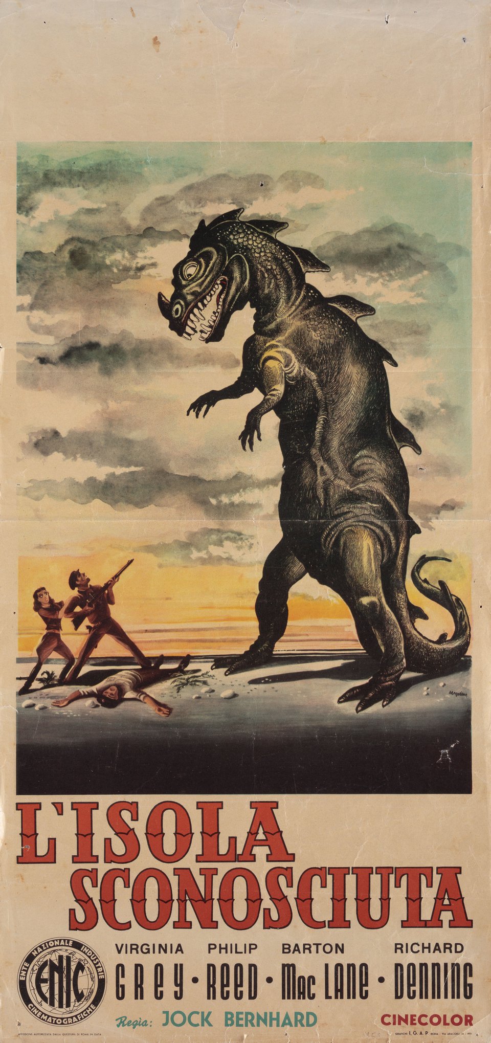 Unknown Island Original 1951 Italian Locandina Movie Poster