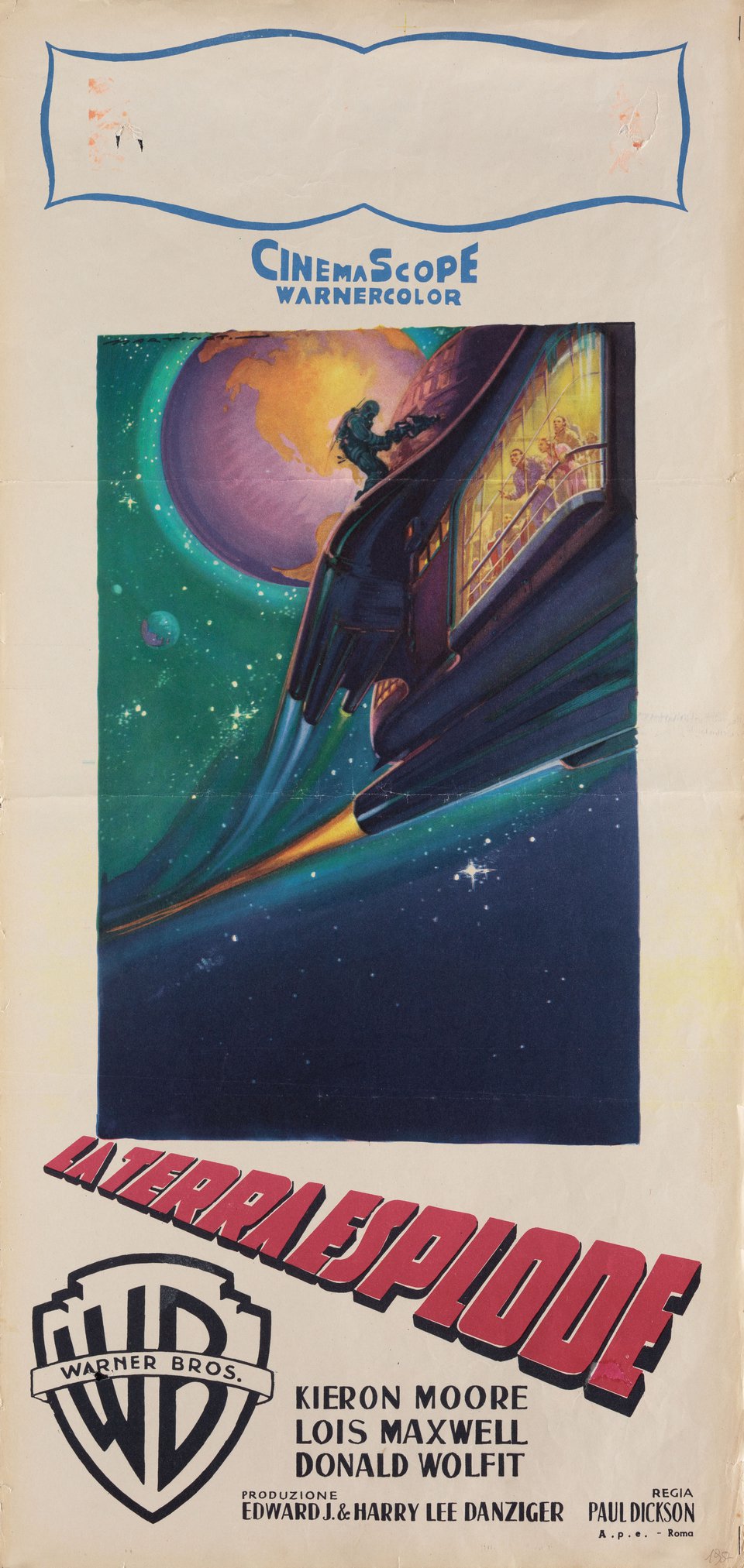 Satellite in the Sky Original 1957 Italian Locandina Movie Poster