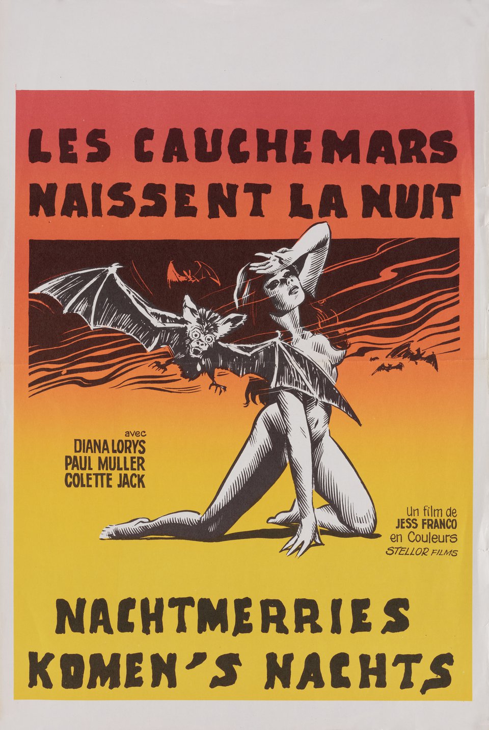 Nightmares Come at Night Original 1970 Belgian Movie Poster
