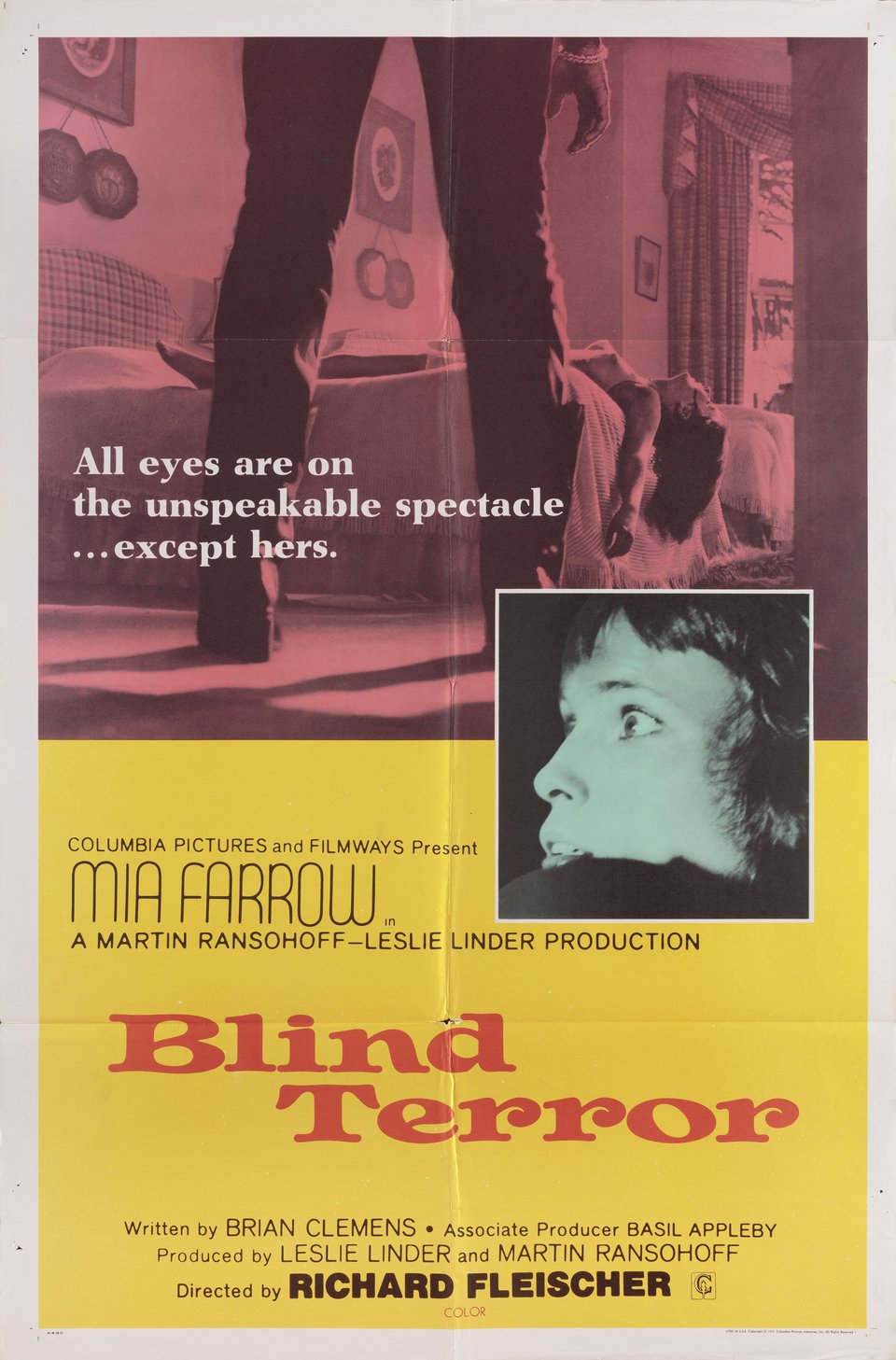 See No Evil Original 1971 U.S. One Sheet Movie Poster