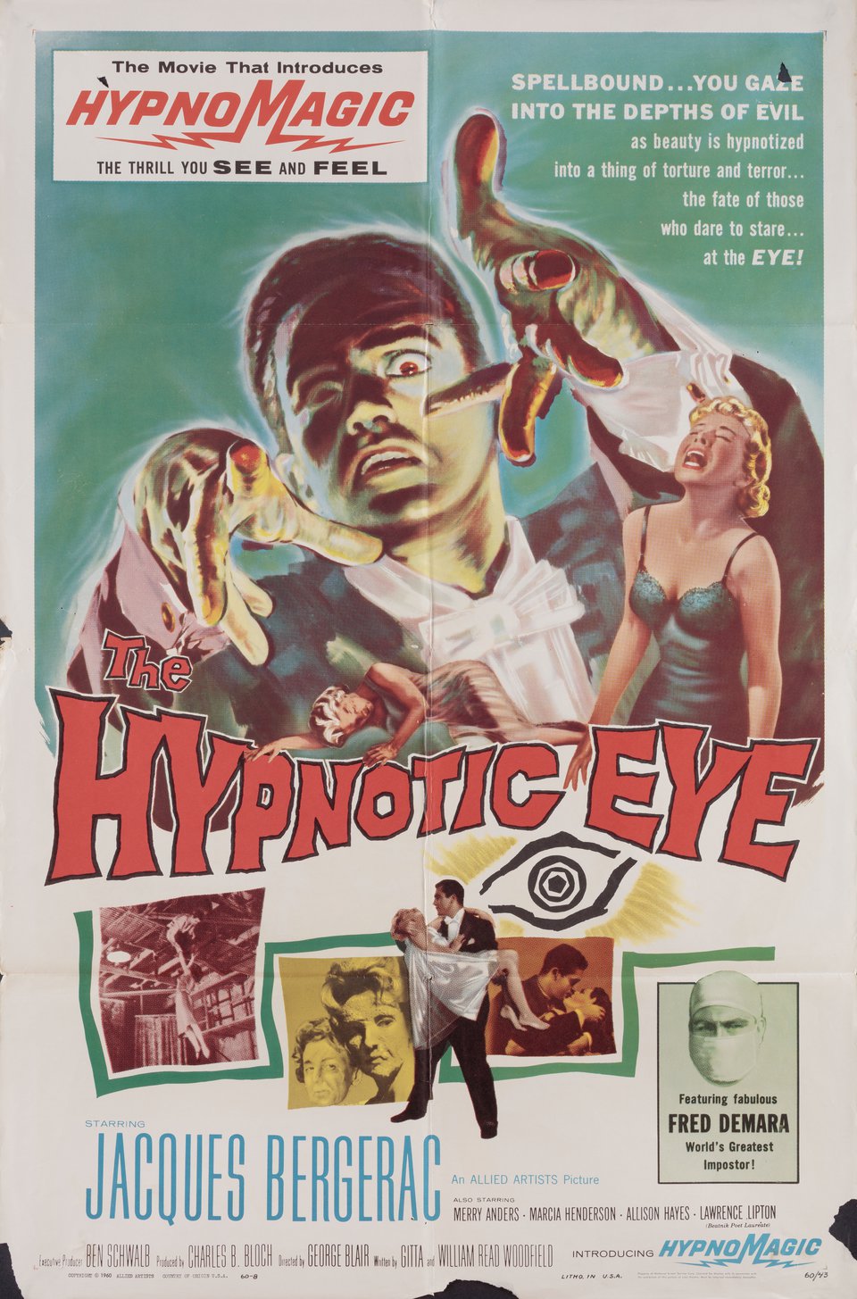 The Hypnotic Eye Original 1960 U.S. One Sheet Movie Poster