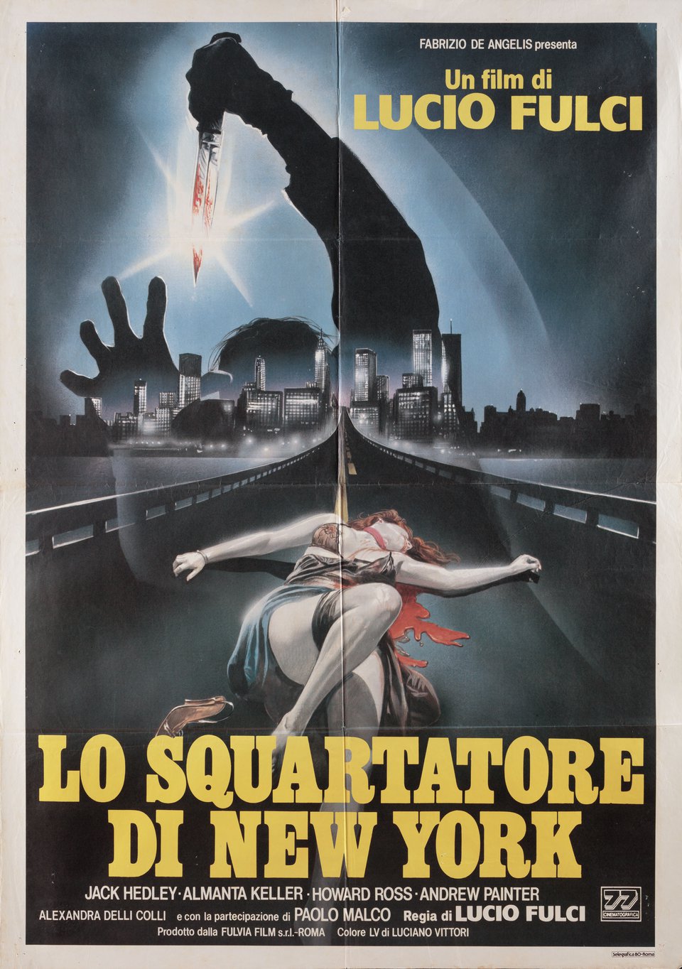 The New York Ripper Original 1982 Italian Due Foglio Movie Poster
