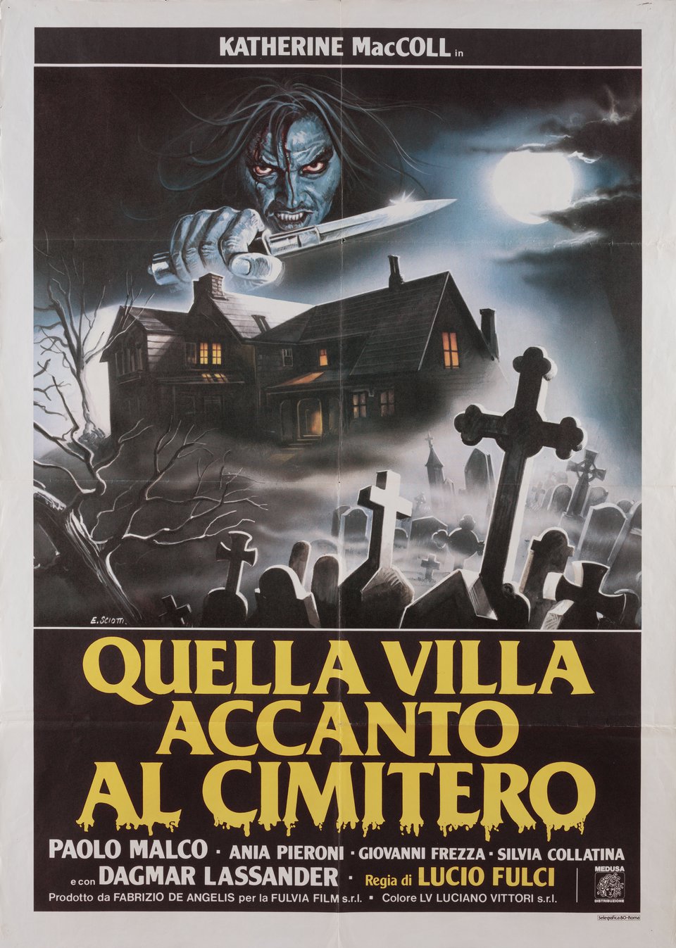 The House by the Cemetery Original 1981 Italian Due Foglio Movie Poster