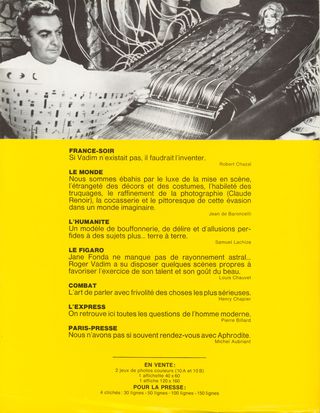 Barbarella Original 1968 French Movie Program Alternate Image