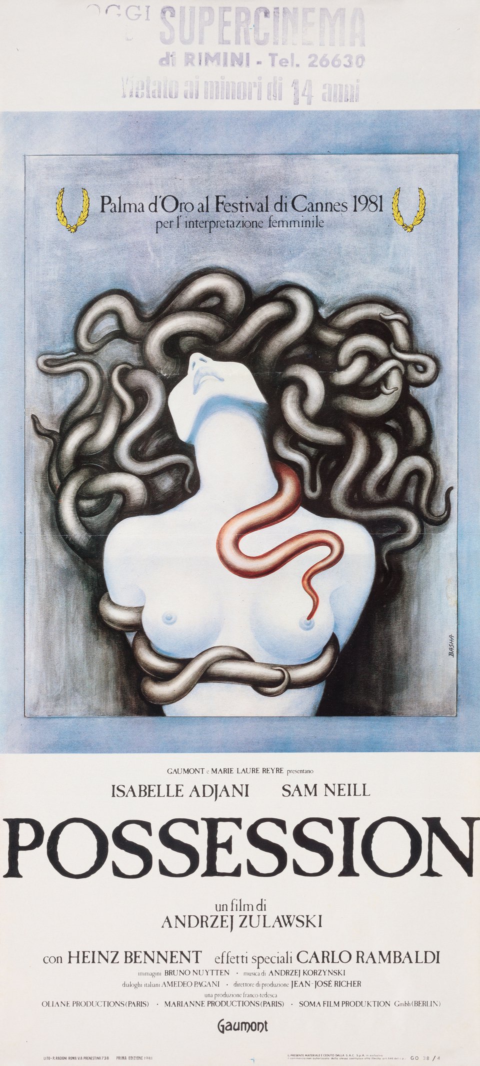 Possession Original 1981 Italian Locandina Movie Poster