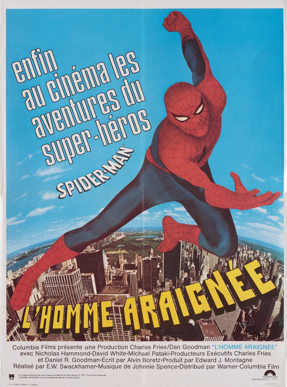 The Amazing Spider-Man Original 1977 French Moyenne Movie Poster