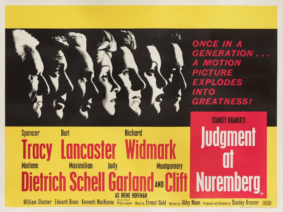 Judgment at Nuremberg Original 1961 British Quad Movie Poster