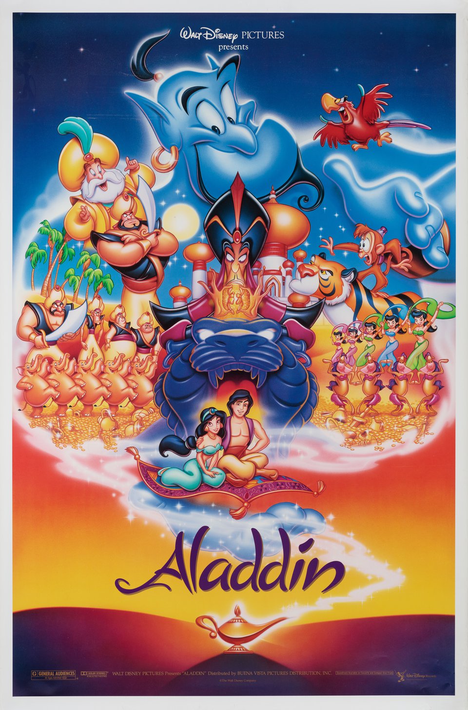 Aladdin Original 1992 U.S. One Sheet Movie Poster