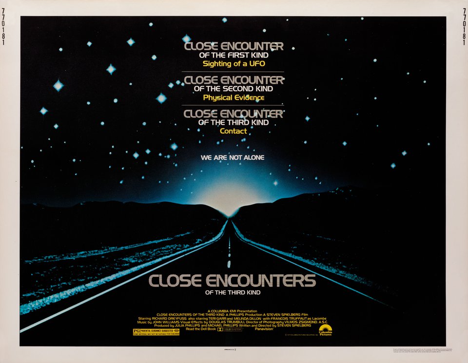 Close Encounters of the Third Kind Original 1977 U.S. Half Sheet Movie Poster