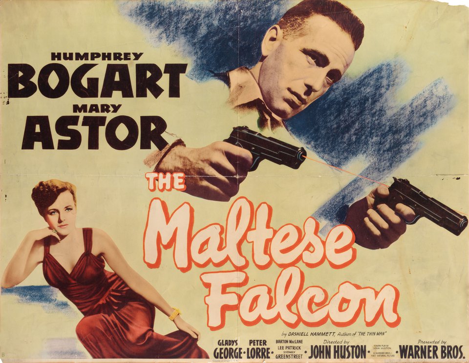 The Maltese Falcon Original 1941 U.S. Half Sheet Movie Poster