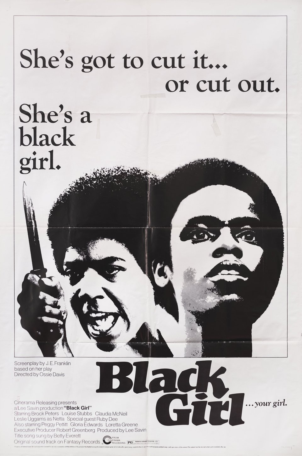 Black Girl Original 1972 U.S. One Sheet Movie Poster