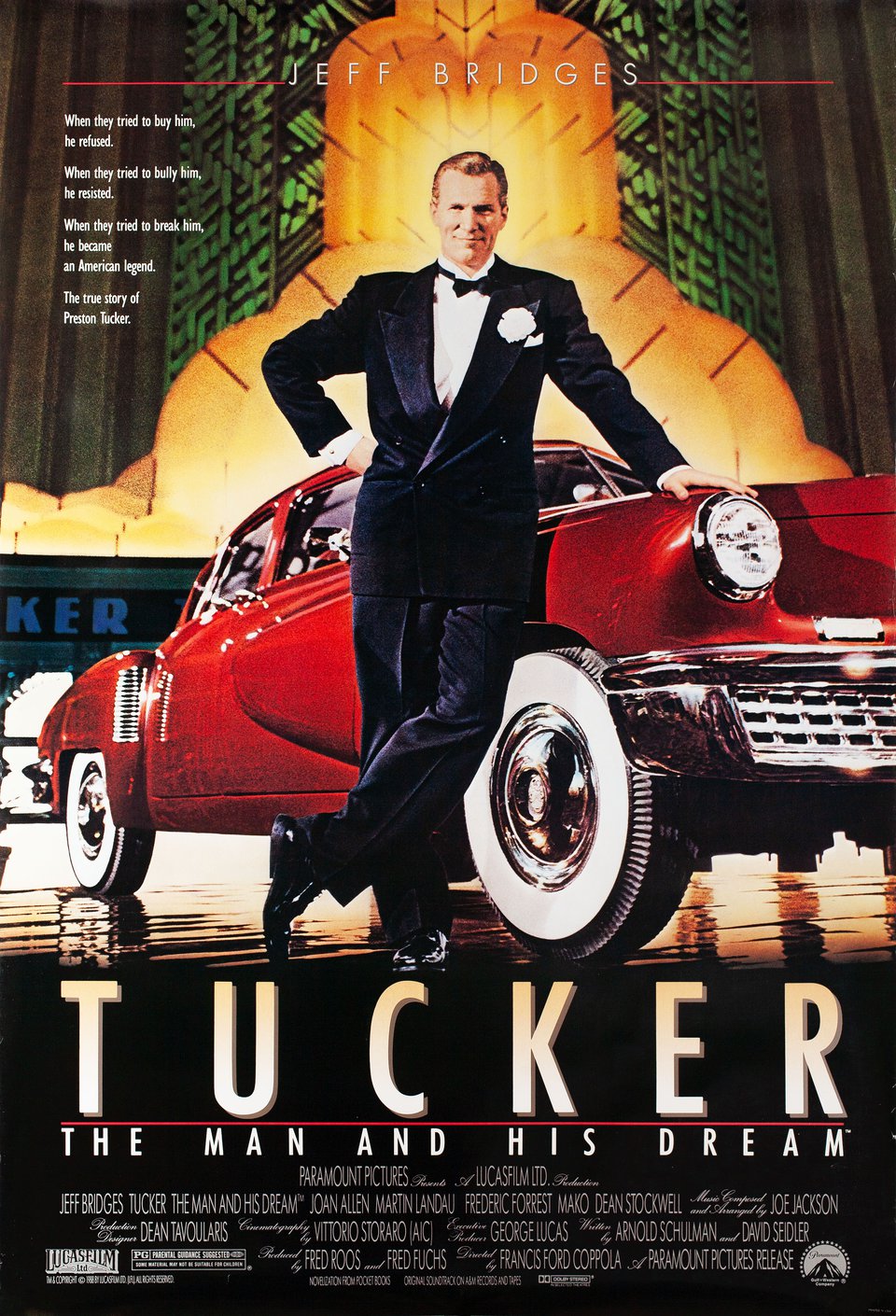 Tucker: The Man and His Dream Original 1988 U.S. One Sheet Movie Poster