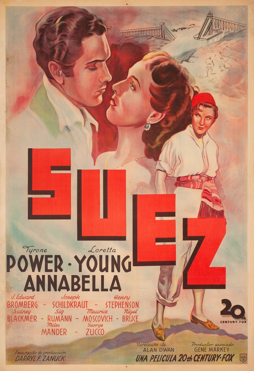 Suez Original 1939 Argentine Movie Poster