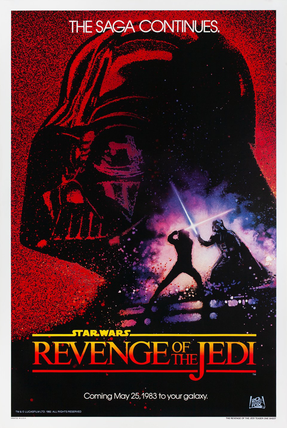 Revenge of the Jedi Original 1983 U.S. One Sheet Movie Poster