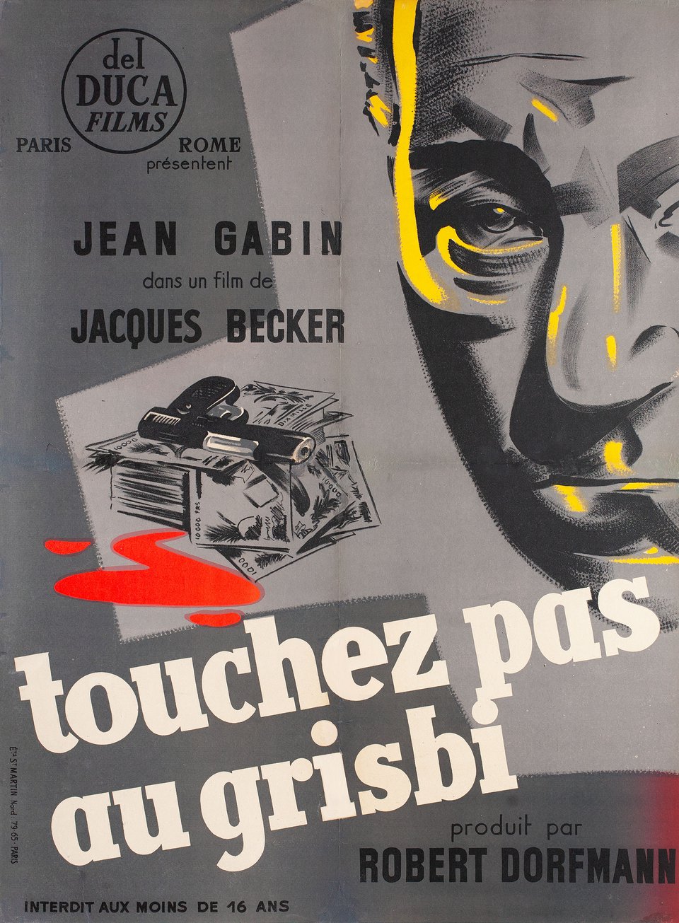 Touchez Pas au Grisbi Original 1954 French Moyenne Movie Poster