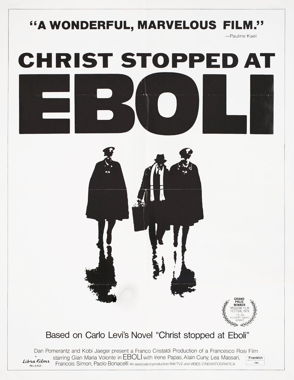 Christ Stopped at Eboli Original 1980 U.S. Movie Poster