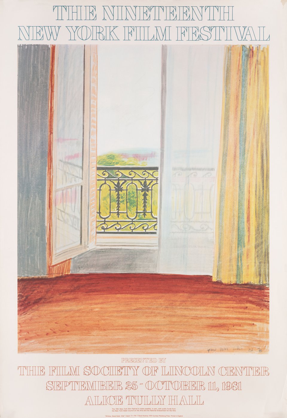 19th New York Film Festival Original 1981 U.S. One Sheet Poster