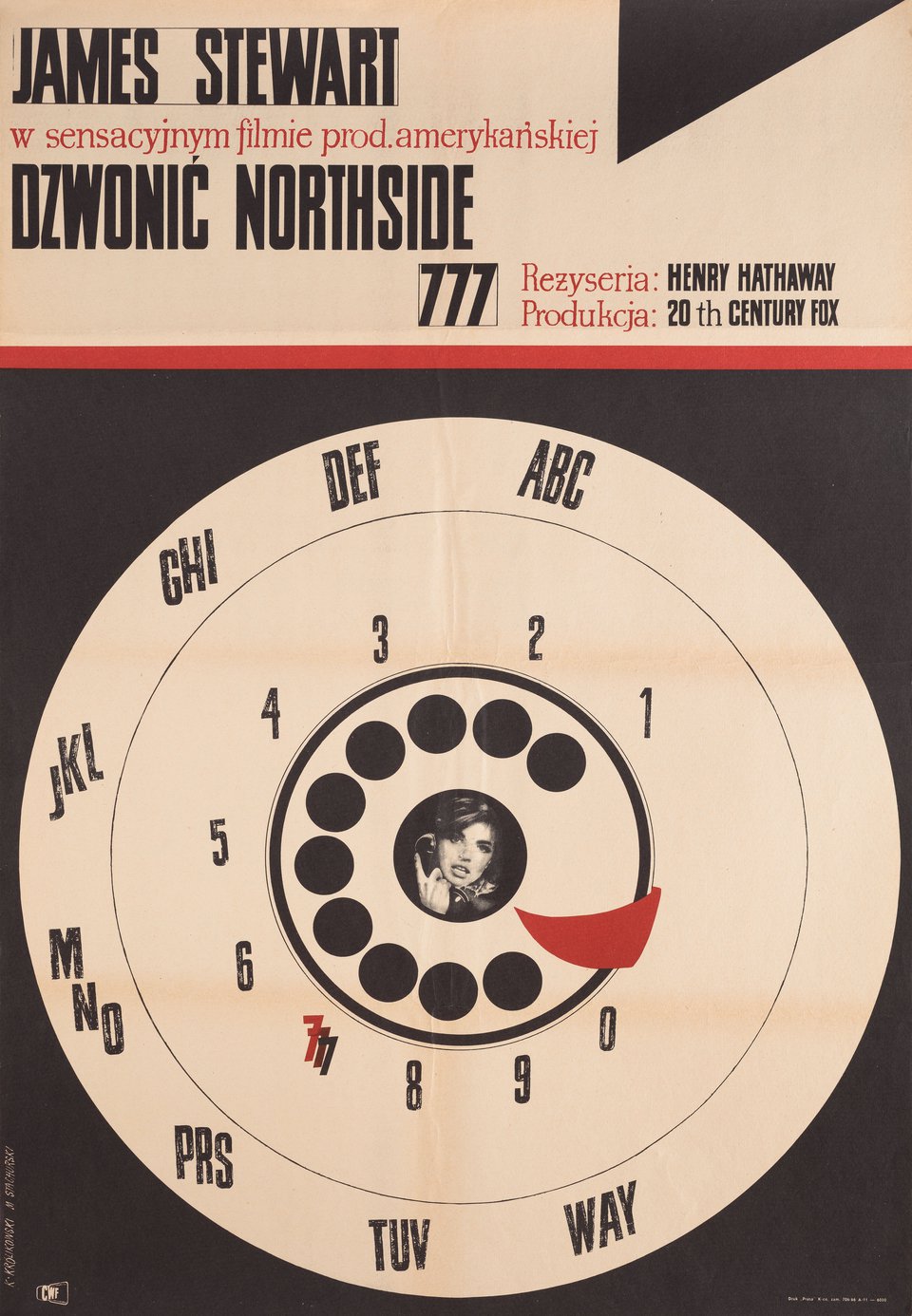 Call Northside 777 Original 1948 Polish A1 Movie Poster