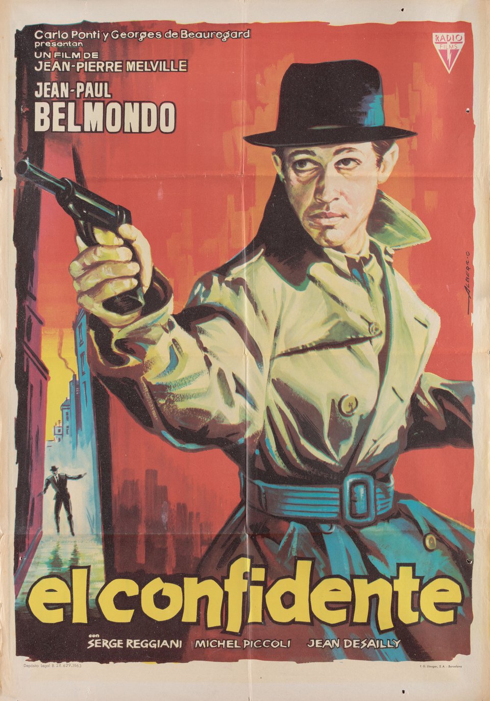 Le Doulos Original 1963 Spanish B1 Movie Poster
