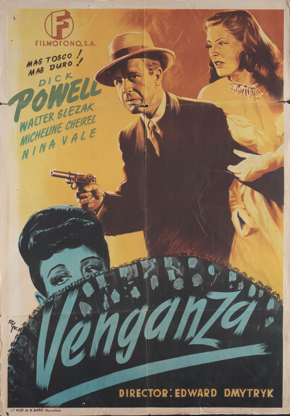 Cornered Original 1946 Spanish B1 Movie Poster