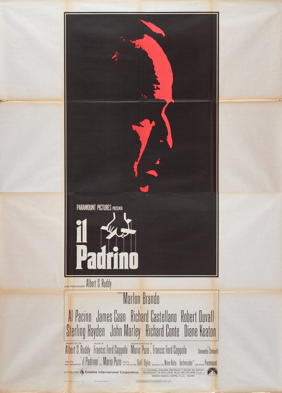 The Godfather Original 1972 Italian Quattro Foglio Movie Poster
