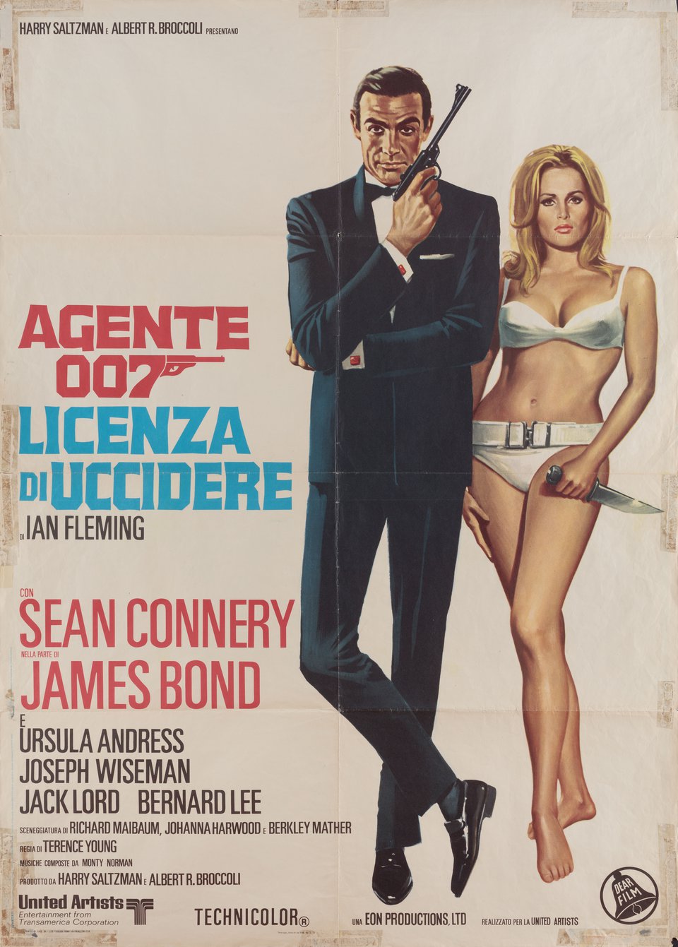 Dr. No Original R1970s Italian Due Foglio Movie Poster