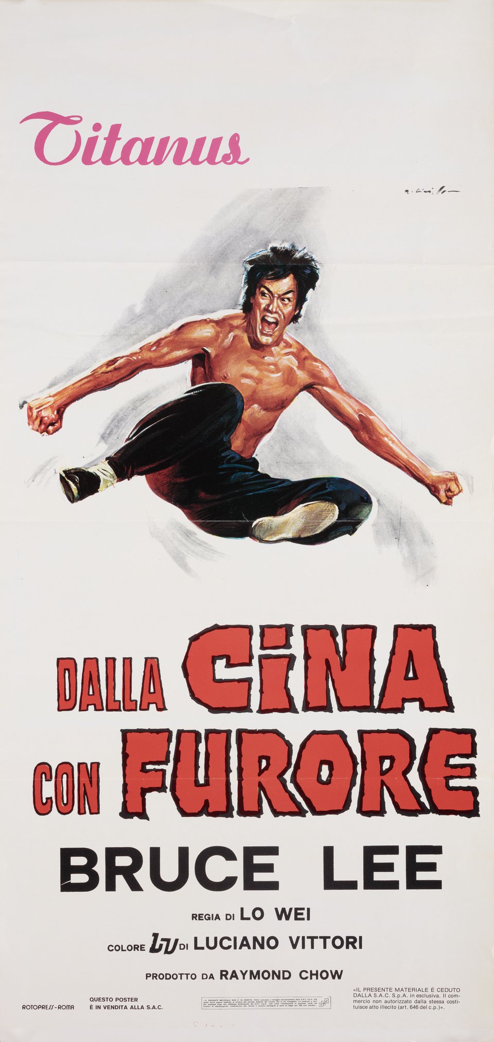 Fist of Fury Original R1970s Italian Locandina Movie Poster