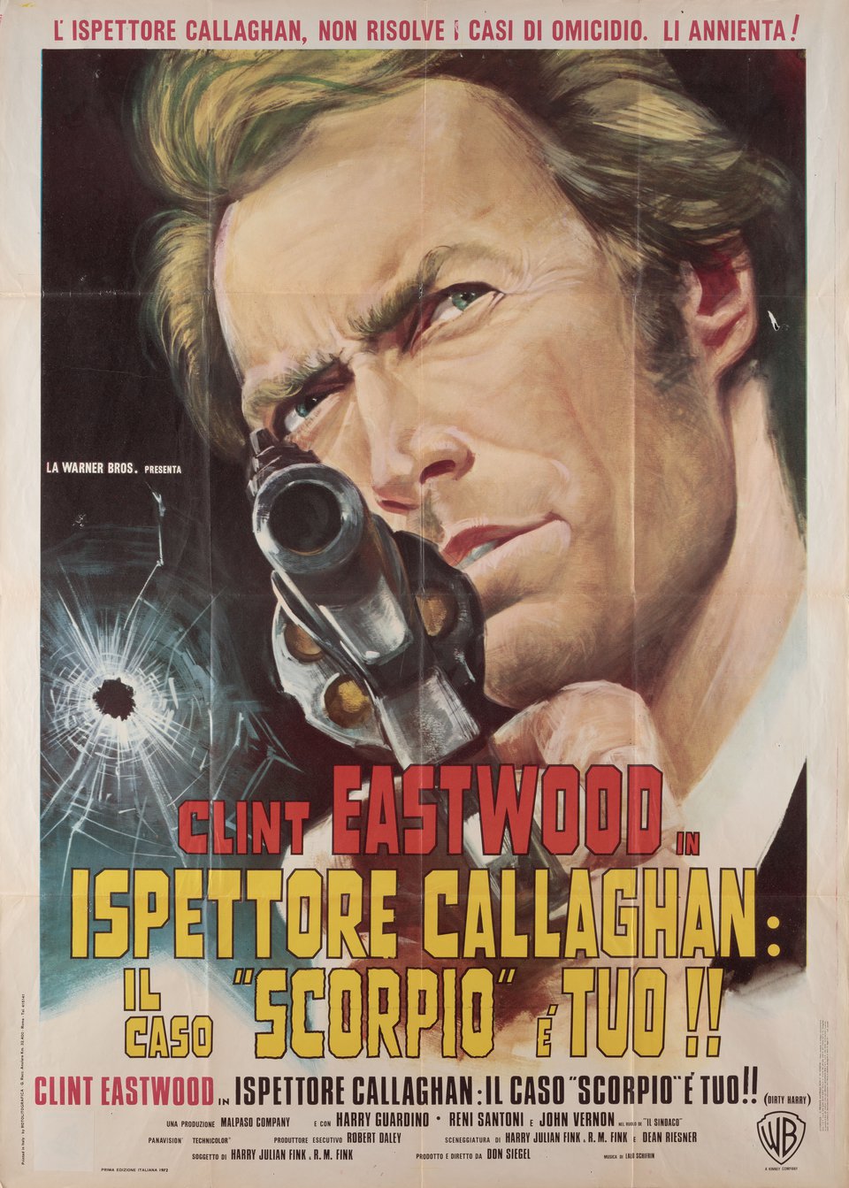 Dirty Harry Original 1972 Italian Due Foglio Movie Poster