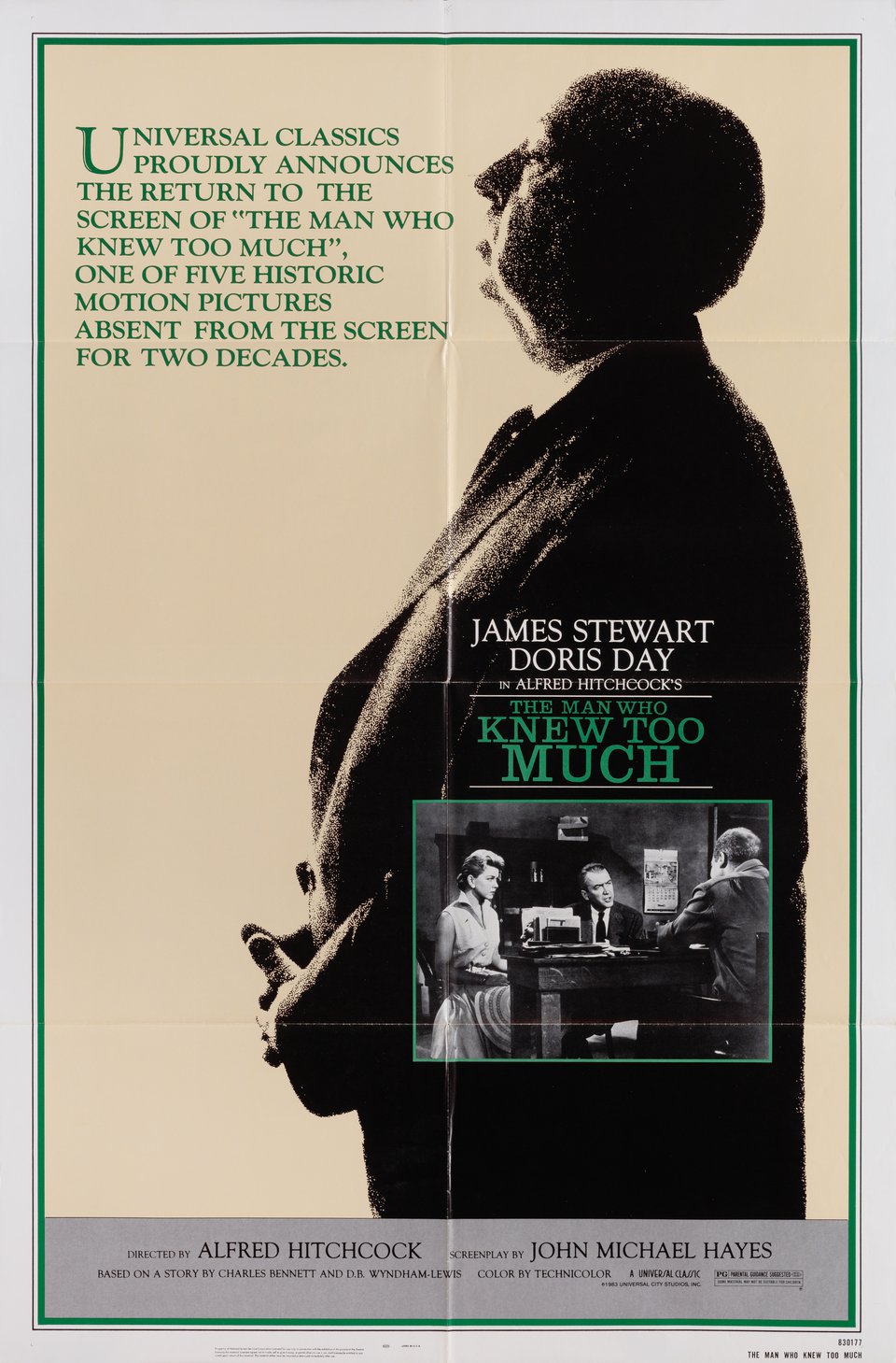 The Man Who Knew Too Much Original R1983 U.S. One Sheet Movie Poster