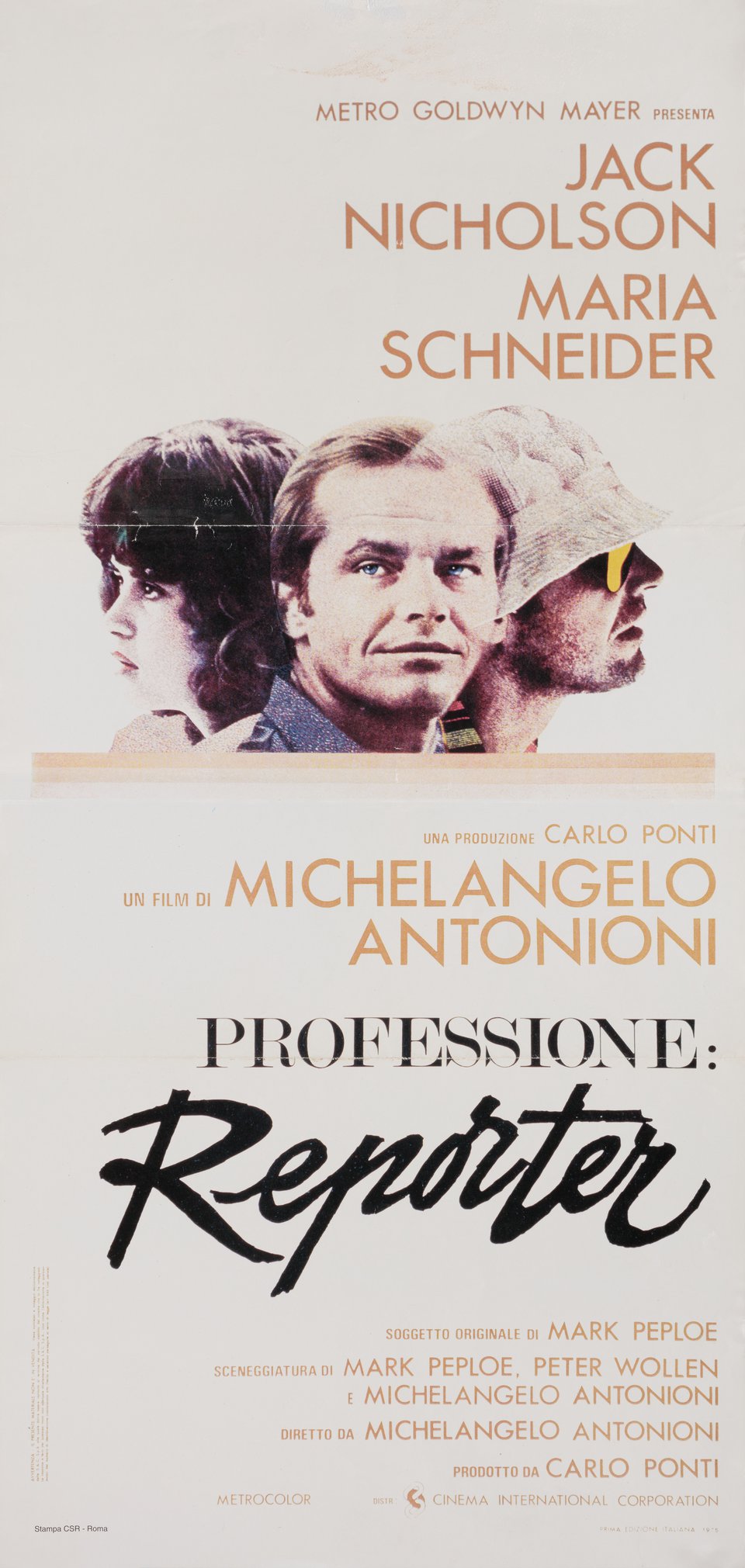 The Passenger Original 1975 Italian Locandina Movie Poster