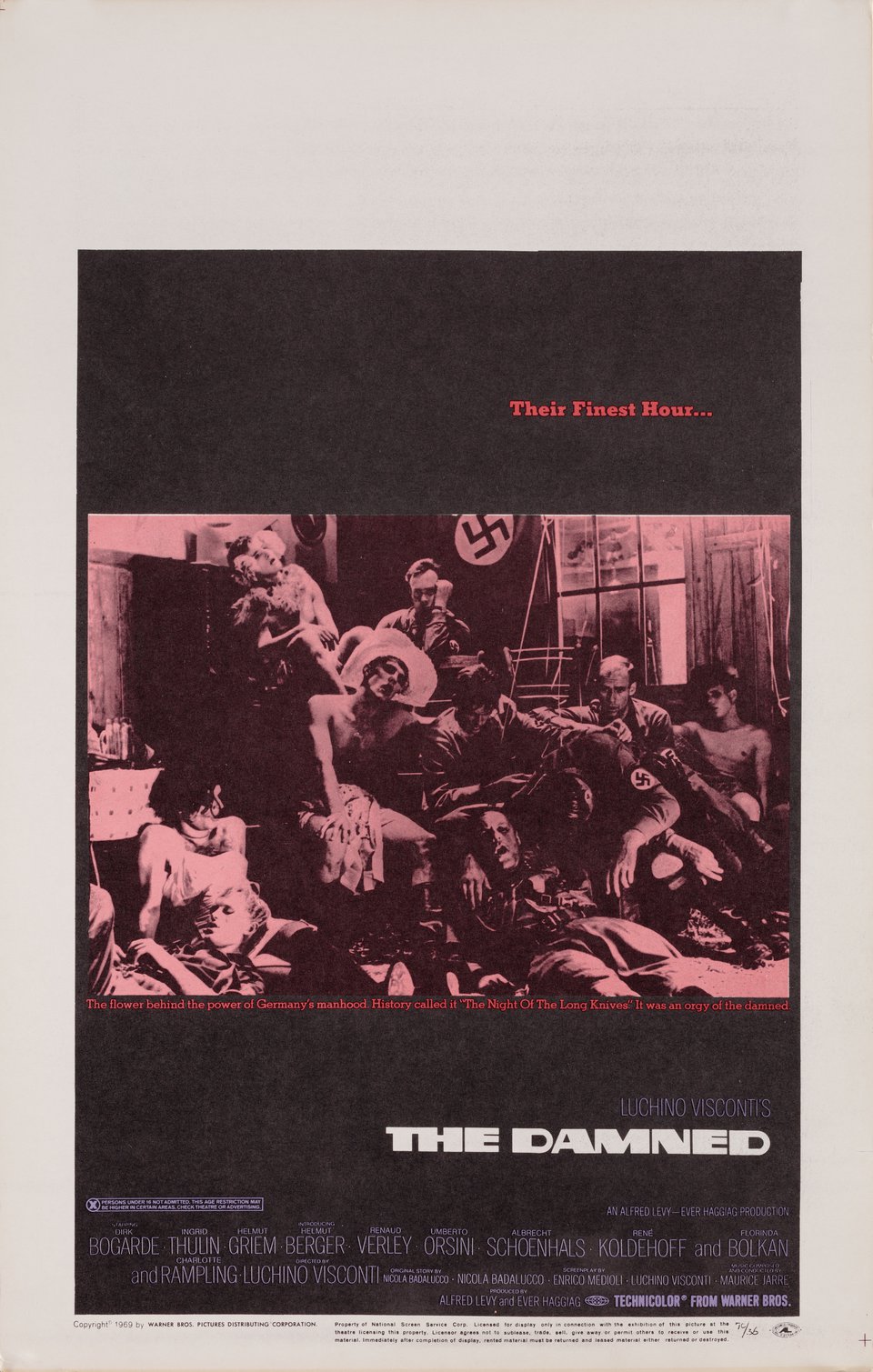 The Damned Original 1969 U.S. Window Card Movie Poster