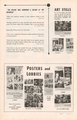 The Killing Original 1956 U.S. Movie Pressbook Alternate Image