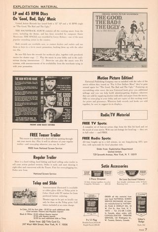 The Good, the Bad and the Ugly Original 1966 U.S. Movie Pressbook Alternate Image