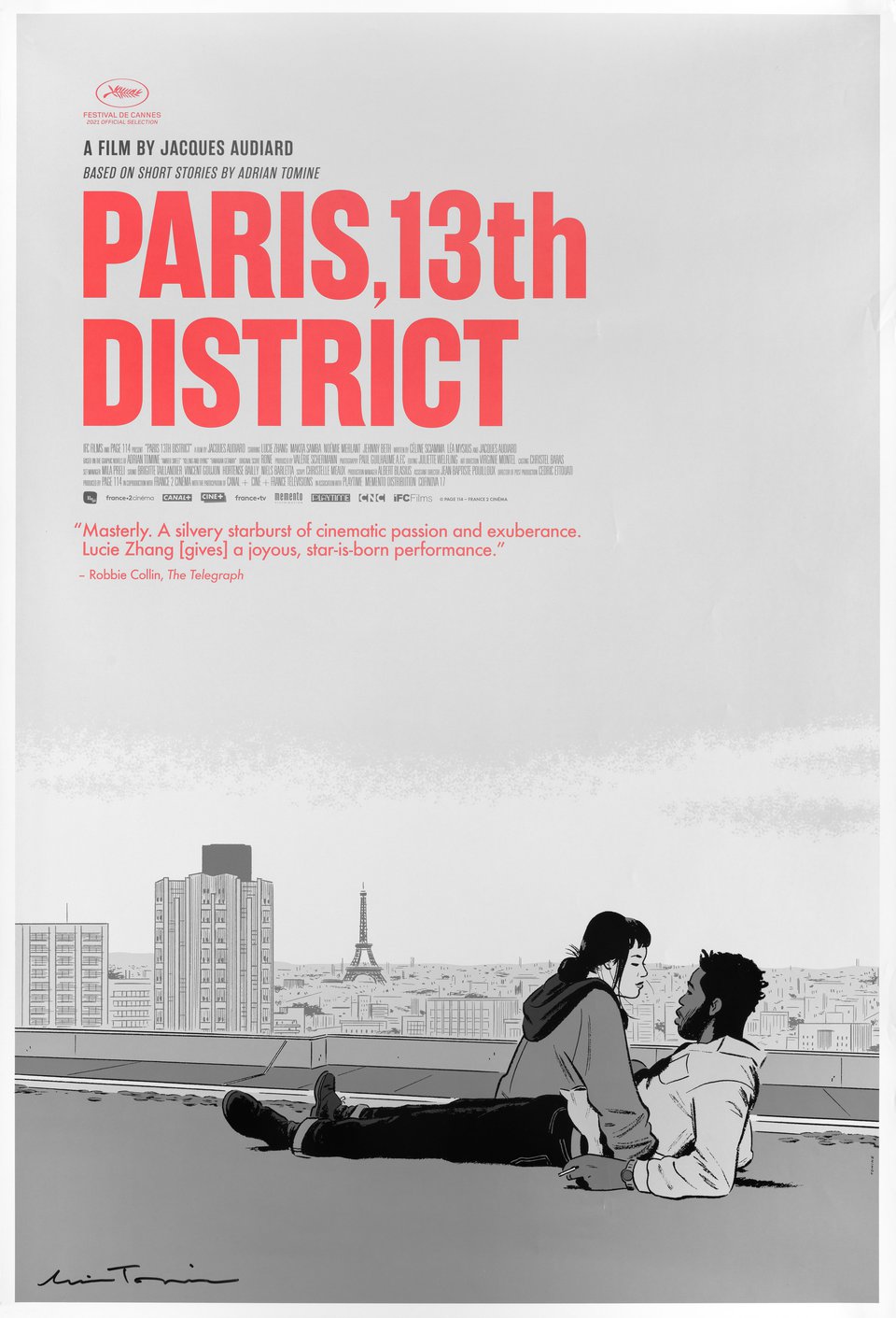 Paris, 13th District Original 2022 U.S. One Sheet Movie Poster Signed by Adrian Tomine
