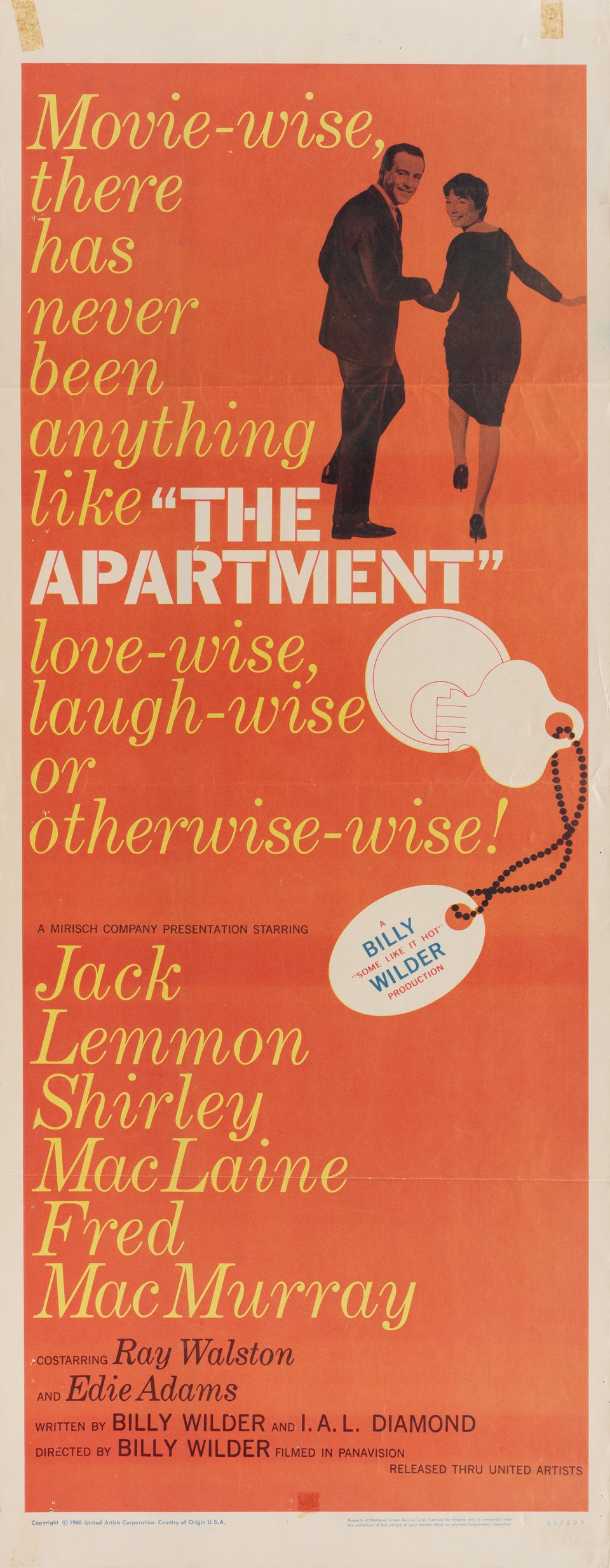 The Apartment Original 1960 U.S. Insert Movie Poster