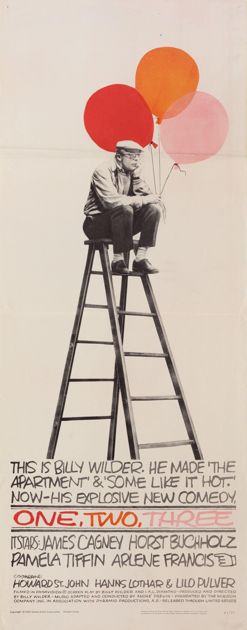 One, Two, Three Original 1962 U.S. Insert Movie Poster