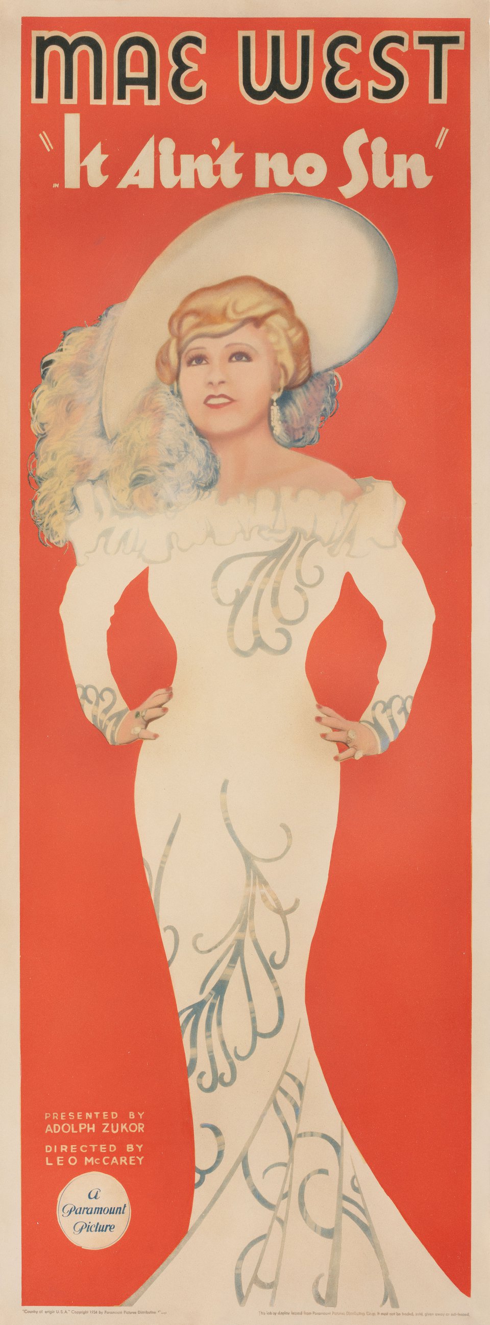 It Ain't No Sin Original 1934 U.S. Insert Movie Poster