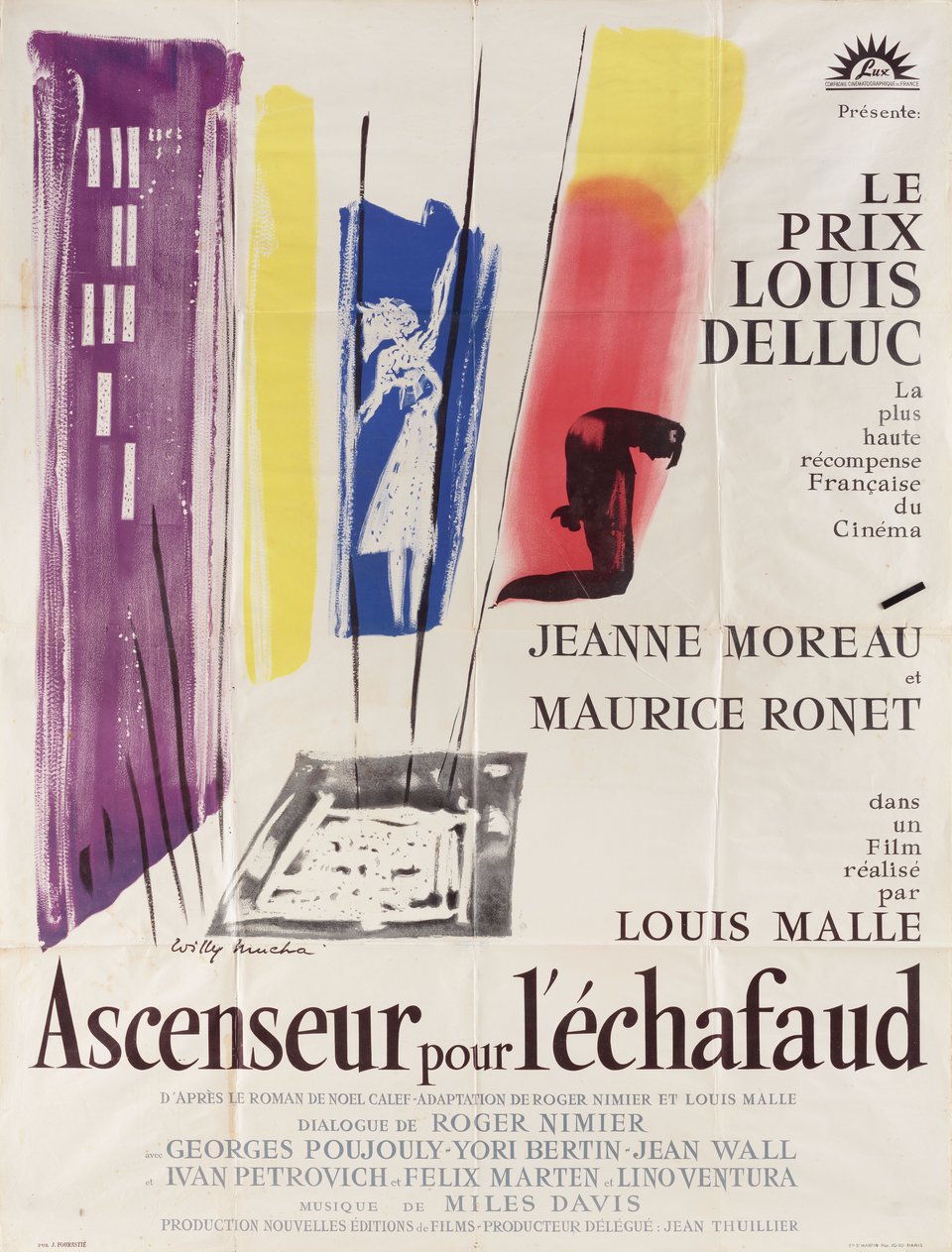 Elevator to the Gallows Original 1958 French Grande Movie Poster